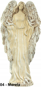 Figurka Anioł duży gloria Wyjątkowy Idealny Prezent Anielica wys-42 cm ozdoba ceramiczna do domu, biało-szara dekoracja
