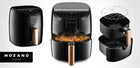 Frytkownica beztłuszczowa 4l złota AIR fryer separator 8 programów mocna 1500 w czarny
