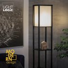Lampa podłogowa z półkami 160cm – LightLogic SUSSE oświetlenie stojące do salonu, sypialni, biura i pokoju dziecięcego