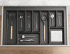 Wkład do szuflady kuchennej blum organizer na sztućce - rejs MAX grafit 80 przybornik, 9 przegródek, 75x49 cm, tworzywo