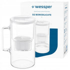 Dzbanek szklany wessper D2 borosilicate 3l + 1x wkład filtr wody wessper dzbanek filtrujący biały