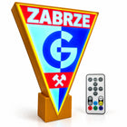 Podświetlany Herb Górnik Zabrze LED RGB 3D Lampka dekoracja USB pilot 22cm do pokoju kibica, prezent dla fana piłki