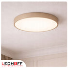 Lampa sufitowa Plafon LED 40cm Okrągła 40W do pokoju Kaszmir BEŻ naturalna oprawa z wbudowanym źródłem, neutralna barwa