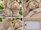 Figurka Anioł ZNICZ Na Grób Aniołek LED Duży Nagrobna Dekoracja świecąca lampka cmentarna 18 cm szara