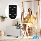 GRZEJNIK ELEKTRYCZNY KONWEKTOROWY TIMER TERMOSTAT PILOT MOCNY 2000W TURBO 590 mm 375 mm grzewcza biały