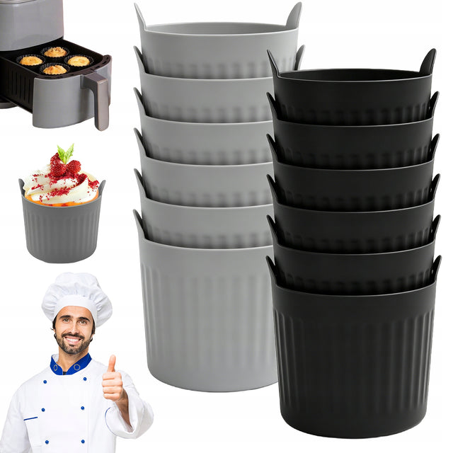 Silikonowe foremki do muffinek babeczek pieczenia zestaw 12 SZT frytkownica papilotki, kubeczki na ciasto i desery