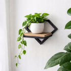 Kwietnik wiszący ścienny metalowy półka na kwiaty doniczkę ścianę loft stojak roślinny czarny 19 cm