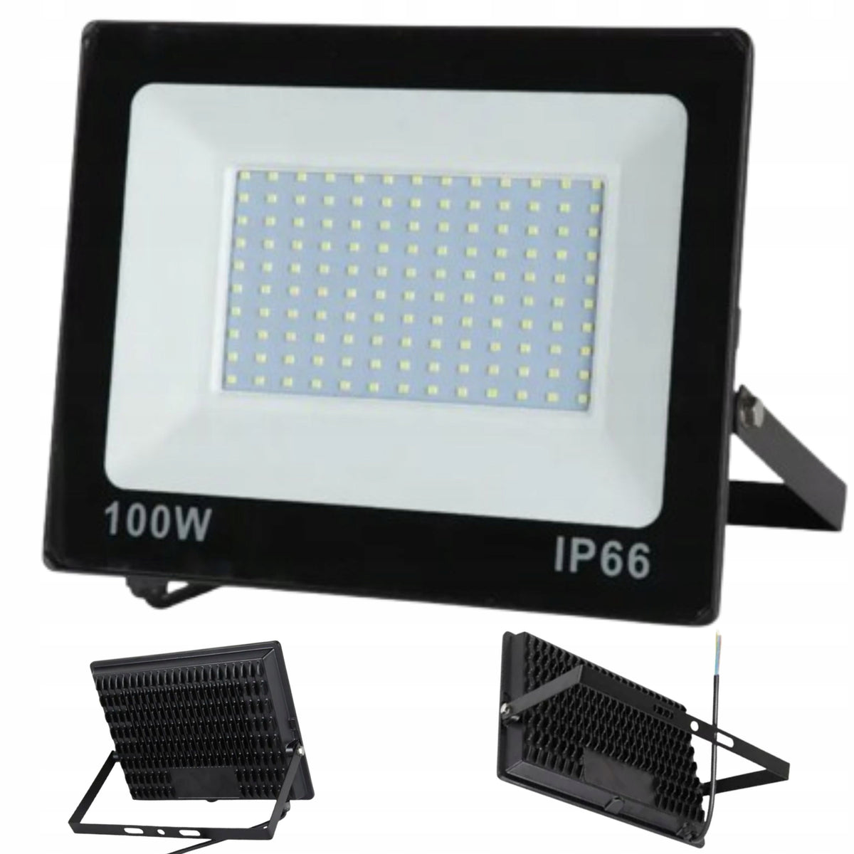 Naświetlacz LED 100W 9000lm=525W Halogen Reflektor Zewnętrzny Slim Lampa z czujnikiem ruchu i zmierzchu, IP66