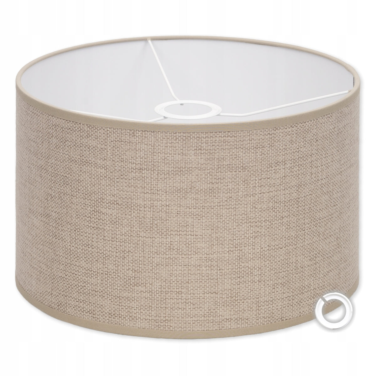 KLOSZ Abażur 35 cm LNIANY naturalny e27 e14 żyrandol do lampy walec owanie beżowy, brązowy