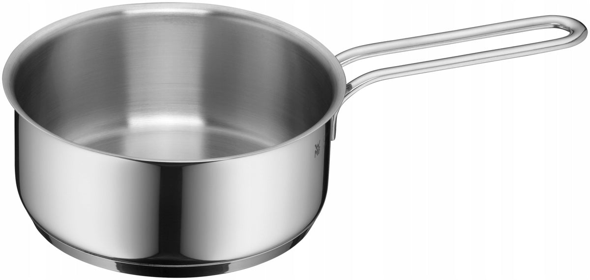 Rondel 14 cm WMF Mini stalowy mały do gotowania indukcja gaz 0,9l garnek nierdzewny na mleko, sosy i podgrzewanie