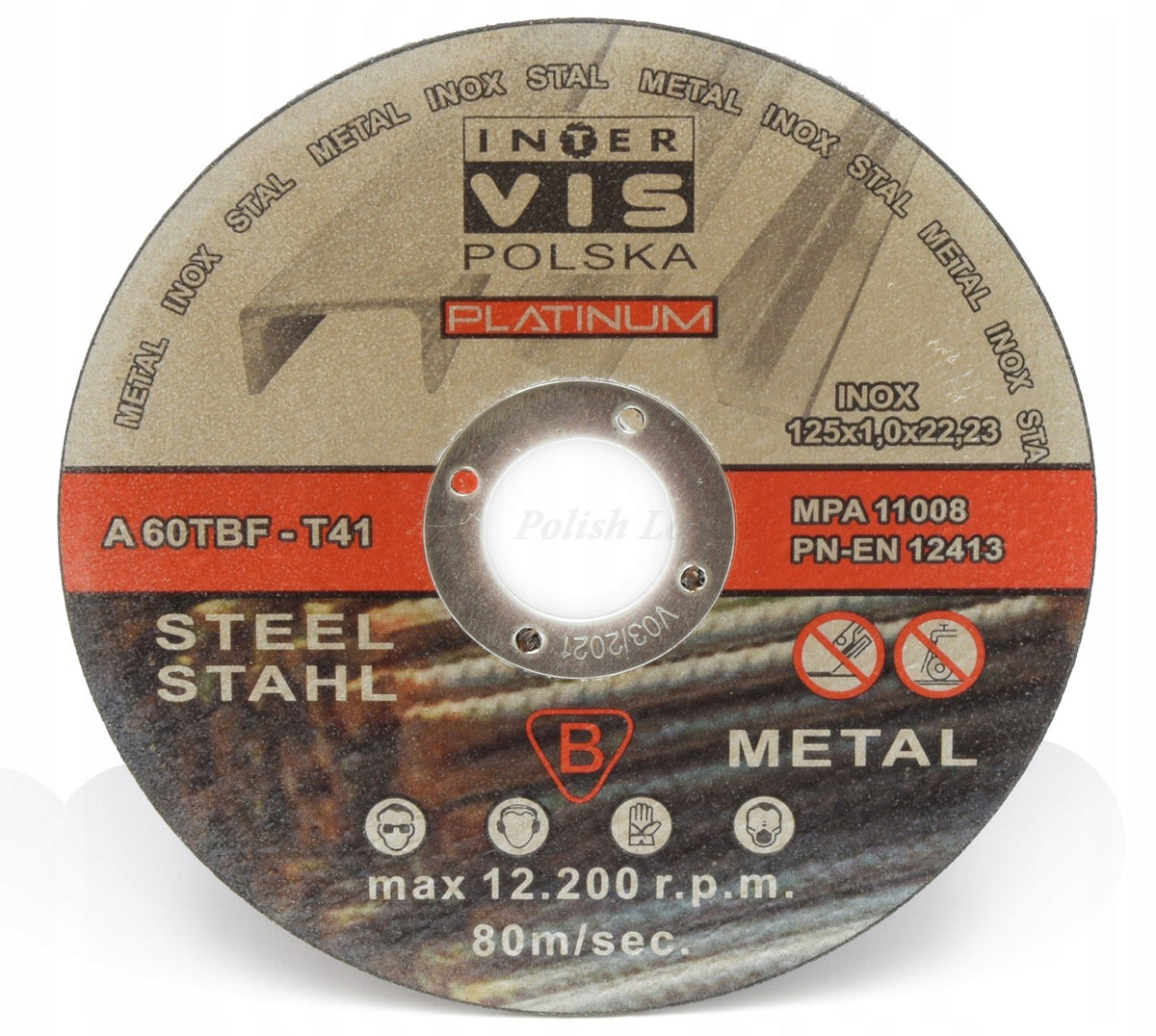 Tarcza cięcia metalu stali InterVis inox 125 50szt