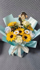 50x Słonecznik Mydlany Żółty Mydlane do Flower Box Bukiet główki kwiaty DIY ozdoba florystyczna, dekoracje handmade