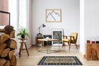 Dywan kilim tkany dwustronny wzór 80x150cm frędzle bawełniany chodnik orientalny niebieski prostokątny do wnętrz