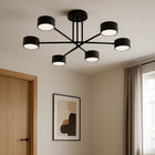 Lampa Sufitowa Wisząca Żyrandol Plafon Spot Halogenowa Czarny Mono Gx53 oprawa metalowa 6-punktowa do wnętrz, maks