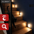 Lampka lampa LED czujnik ruchu zmierzchu nocna do szafy garderoby światło okrągłe oczko 3000K 80 lm zestaw 3 sztuki