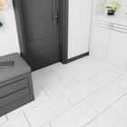 10x samoprzylepny panel biały marmur PCV laminat połysk Koanni okładzina ścienna dekoracyjna imitacja kamienia 60x30 cm