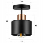 Lampa wisząca sufitowa plafon LED retro edison oprawa metalowa czarna, gwint E27, 1 źródło światła, do salonu lub