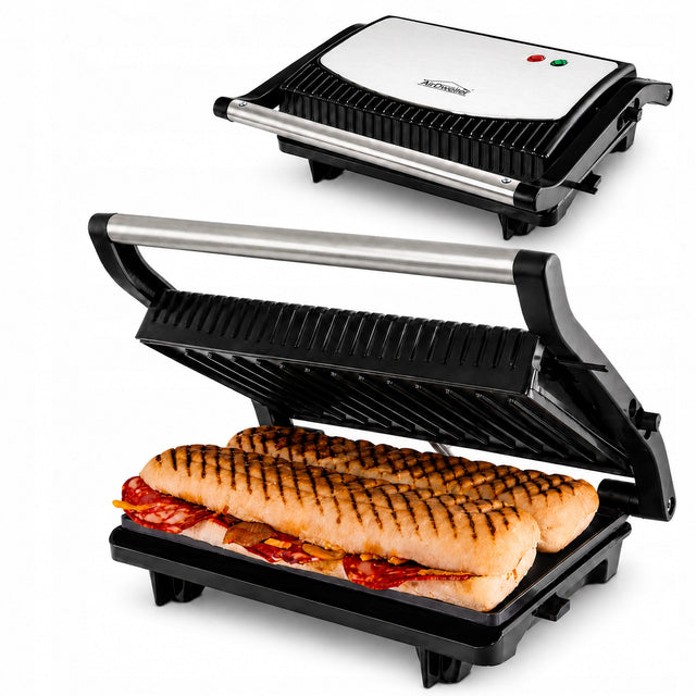 Opiekacz grill elektryczny airdweller 1000W do kanapek panini toster 180° nominalna czarny