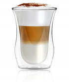 VIALLI 6x SZKLANKI KUBKI TERMICZNE DO KAWY LATTE HERBATY DRINKÓW 300ml cappuccino, szkło z podwójną ścianką, bezbarwne