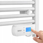 GRZEJNIK ELEKTRYCZNY ŁAZIENKOWY EcoRafa 300W DRABINKA TERMOSTAT SUSZARKA 531 mm 605 mm grzewcza biały