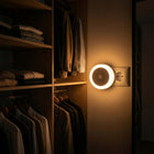 Lampka nocna do kontaktu LED z czujnikiem ruchu zmierzchu lampa do sypialni oświetlenie orientacyjne, okrągłe, 0,5 w