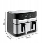Frytkownica beztłuszczowa Tefal Grill EY905D 8.3l dwukomorowa Air Fryer srebrny/szary