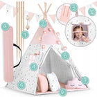 Tipi namiot wigwam dla dzieci teepee Girlanda Poduszki Stabilizator Nukido domek do zabawy, różowa kryjówka, mata