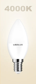 6x Żarówka LED E14 12W =100W SMD 4000K neutralna Premium ledlux nie mruga do lamp stołowych, kinkietów i żyrandoli