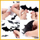 Naklejki 3D nietoperze straszna dekoracja ścienna halloween karnawał 56szt na imprezę tematyczną, upiorna aranżacja