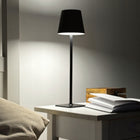 Lampka nocna na biurko biurkowa do czytania sypialni LED lampa stołowa USB oświetlenie do pracy, czarna aluminiowa