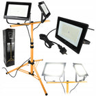 Stojak Statyw 200W LED Naświetlacz Lampa Robocza Halogen Budowlany 2x 100W reflektor warsztatowy IP65 18000 lm zimne