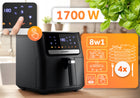 Frytkownica beztłuszczowa AIR fryer frytownica 6,5l berdsen 1700W czarny