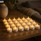 Wkłady LED Tealight świeczki 24 szt białe 4cm płomień baterie w zestawie podgrzewacze dekoracyjne do świeczników i