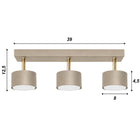 Lampa Sufitowa LED Kinkiet Szyna regulowana 3x GX53 Listwa loft Nowoczesna plafon metalowy beżowy do salonu kuchni