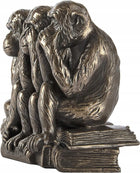 Trzy mądre małpy figurka rzeźba dekoracja darwin figurka ozdoba do domu N82 statuetka z żywicy, beżowa, 12,7 cm, symbol