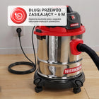 Odkurzacz Warsztatowy Przemysłowy 15l Bezworkowy mokro wydmuch zasięg 9m odsysacz do pyłu i cieczy, 1200 w, 240 V, 4,5