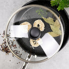 Wok GRANITOWY duża patelnia głęboka do smażenia duszenia 28 cm + pokrywka nieprzywierająca, indukcja, zmywarka