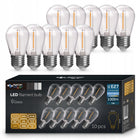 10x Żarówka LED E27 ST14 filament 1W biały ciepły 2700K edison do girland dekoracyjna 100 lm, ozdobne źródło światła na