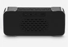 Nowoczesny radiobudzik bluetooth głośnik LED stylowy biurkowy alarm FM zegar cyfrowy do sypialni na szafkę nocną czarny