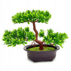 Drzewko bonsai sztuczne roślina w doniczce dekoracyjna 25 cm zielona ozdoba na biurko, aranżacja wnętrz