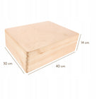 Pudełko drewniane skrzynka z wiekiem na prezent zabawki zdjęcia 40x30x14 cm pojemnik dekoracyjny brązowy, organizer do