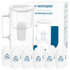 Dzbanek szklany wessper D2 borosilicate 3l + 12x Filtr Wessper aquaclassic dzbanek filtrujący biały