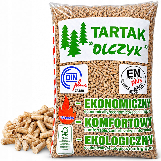 Pellet olczyk certyfikowany pelet drzewny opał wysokokaloryczny EKO 15kg