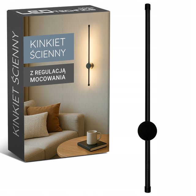 Kinkiet Ścienny Wewnętrzny 60cm 14W LED CCD Nad Lustro Obraz Czarna oprawa oświetleniowa, lampka do salonu i przedpokoju