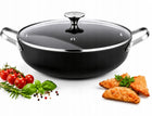 Patelnia żeliwna Emaliowana 28 cm duża Starke Pro Hanoi 3,8 L indukcja GAZ garnek tradycyjny z powłoką nieprzywierającą