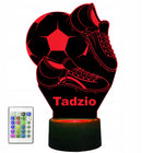 Lampka Nocna LED Piłka Nożna 3D Piłkarz Imię Grawer, Biurkowa R14 + Imię prezent dla kibica futbolu, ozdoba pokoju