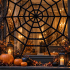 Pajęczyna Dekoracje Halloween ozdoby pluszowa czarna duża 120cm sieć XXL element scenografii na imprezę przebieraną