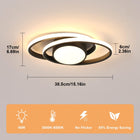 Lampa sufitowa LED plafon wisząca czarna nowoczesna ściemnialna + pilot 39W żyrandol metalowy 2-punktowy do salonu