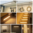 Lampka nocna LED 20cm z czujnikiem ruchu lampa podszafkowa do mebli czarna oświetlenie szafki, oprawa 5V 80 lm