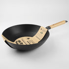 Patelnia żeliwna WOK z drewnianą rączką ludmiła 30cm indukcja GAZ żeliwo do smażenia dań azjatyckich, na kuchnię